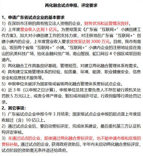 廣東兩化融合貫標(biāo)試點(diǎn)6個(gè)申報(bào)要求匯總！值得收藏！